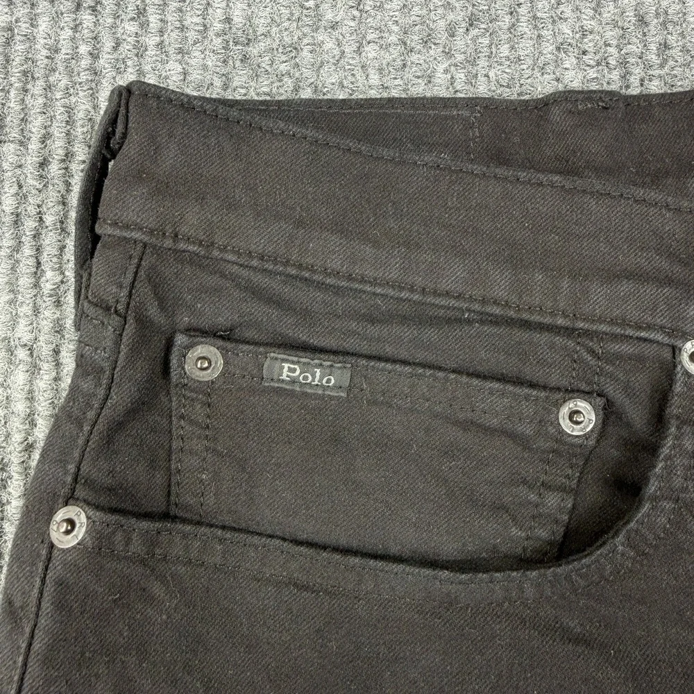 Polo Ralph Lauren The Varick Slim Straight Leg Jeans Mens 42x30 Black Denim EUC